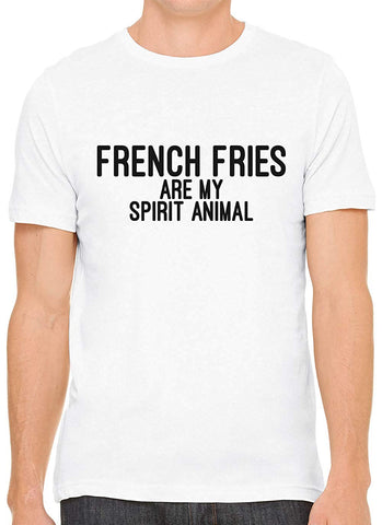 French Fries are My Spirit Animal Cotton Men White T-Shirts