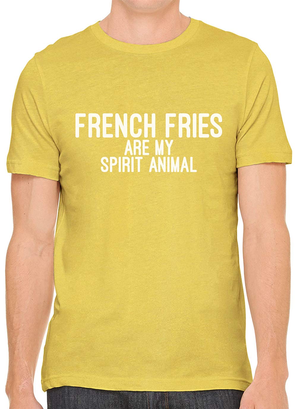 French Fries are My Spirit Animal Cotton Men Yellow T-Shirts