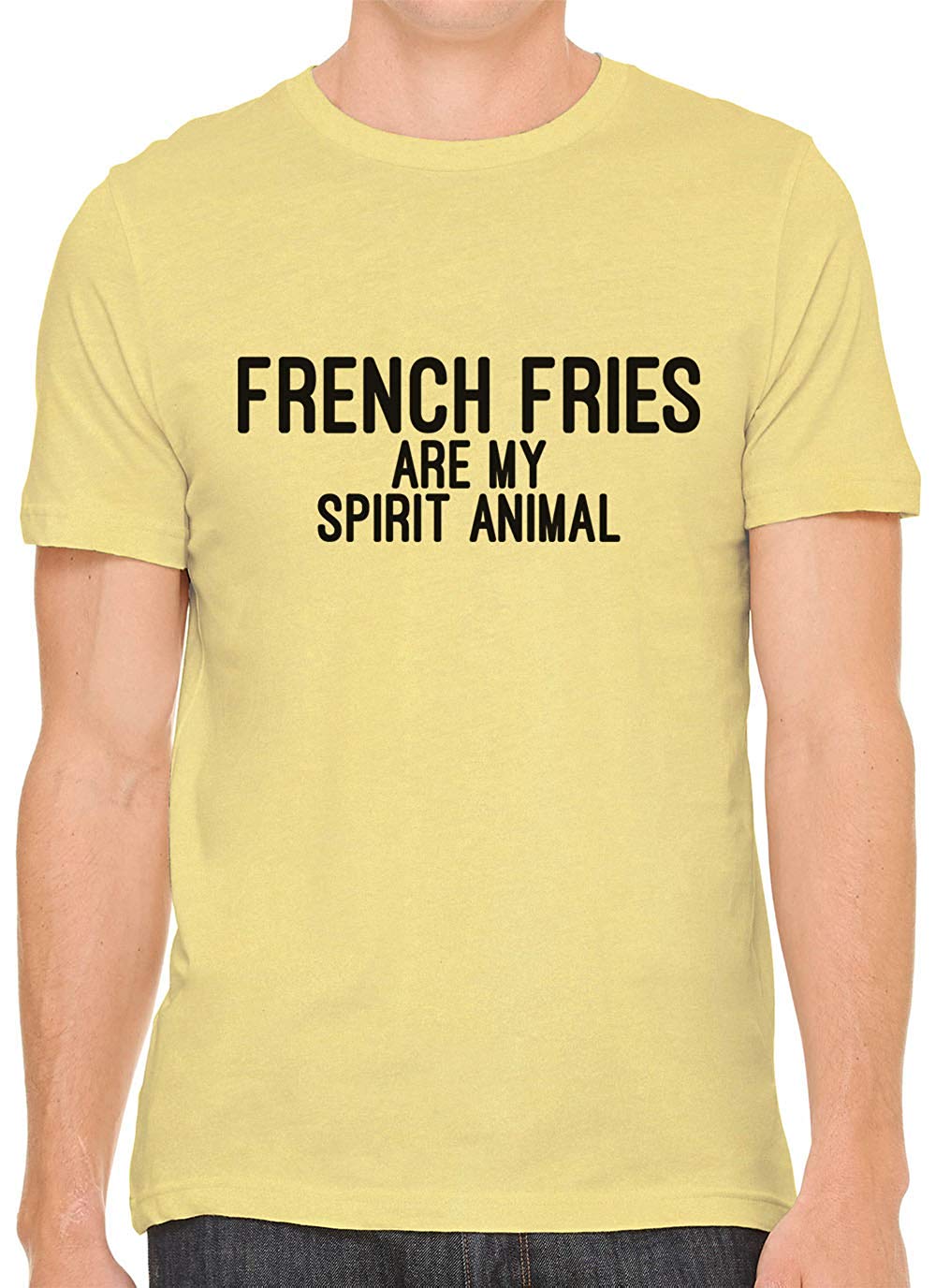 French Fries are My Spirit Animal Cotton Men Yellow T-Shirts