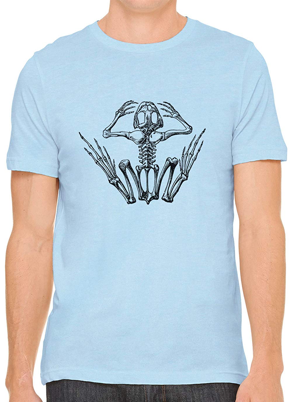 Frog Bone Anatomy Cotton Crewneck Unisex Blue T-Shirts