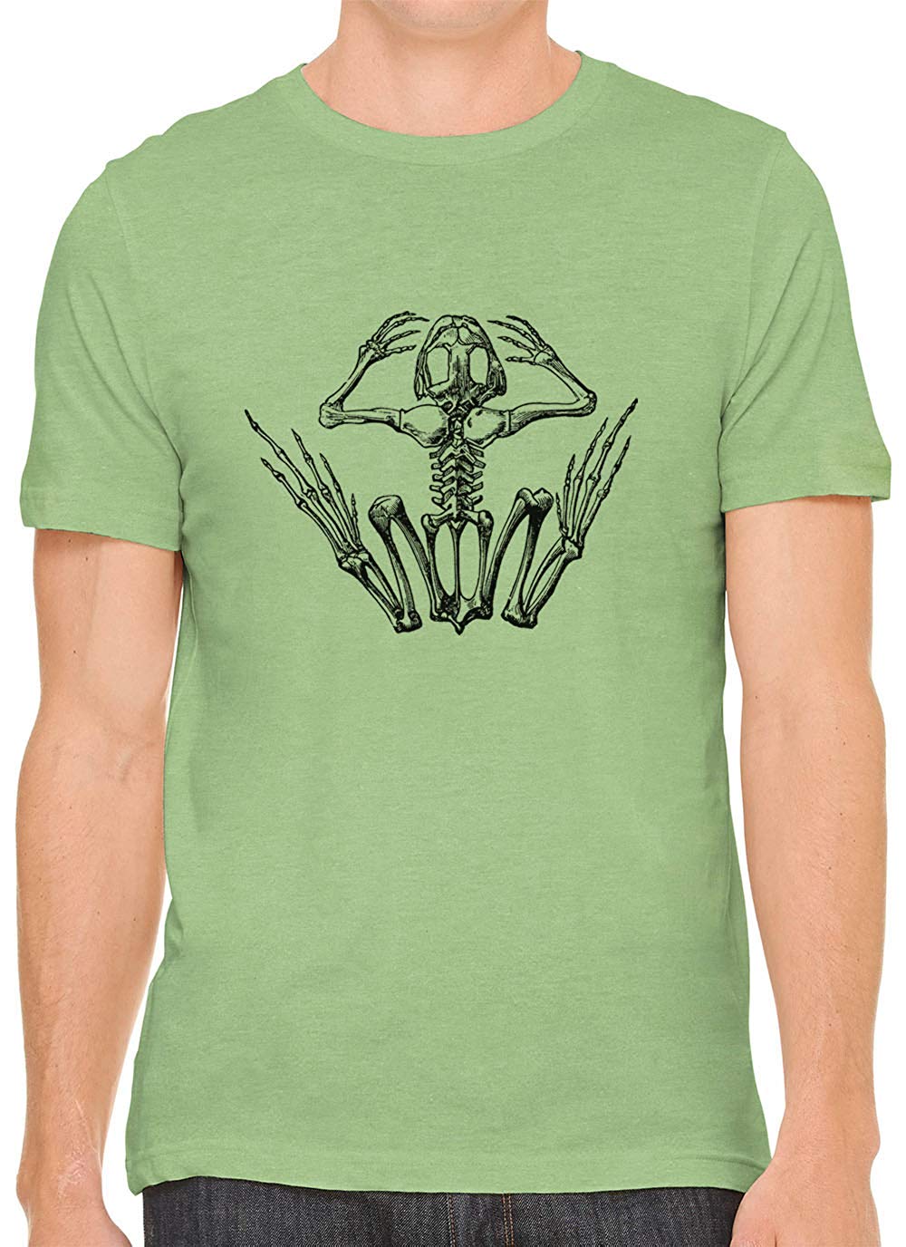 Frog Bone Anatomy Cotton Crewneck Unisex Green T-Shirts