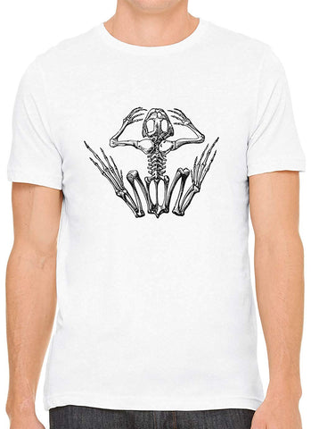 Frog Bone Anatomy Cotton Crewneck Unisex White T-Shirts