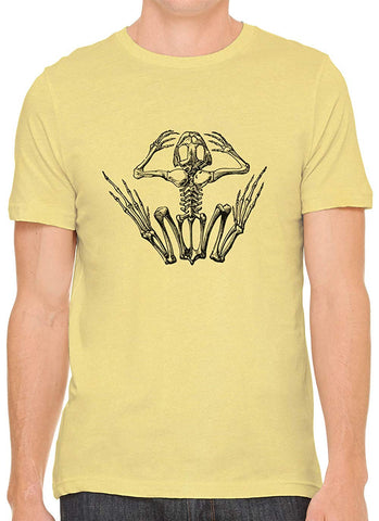 Frog Bone Anatomy Cotton Crewneck Unisex Yellow T-Shirts