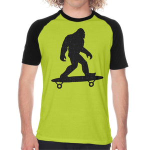 Funny Bigfoot Skateboard Skater Men's Sports Short Sleeve Funny Black T-Shirts