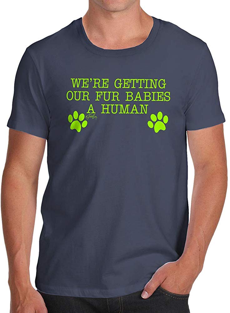 Funny for Men Getting Our Babies A Human Navy T-Shirts