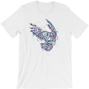 Geometric BARN OWL Short-Sleeve Unisex Design White T-Shirts