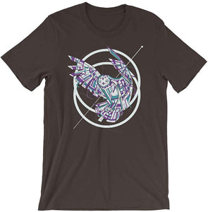 Geometric BARN OWL Short-Sleeve Unisex Design grey T-Shirts