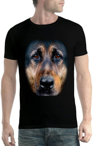 German Shephard Face Animals Men New Black T-Shirts