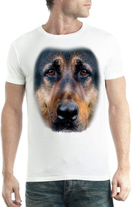 German Shephard Face Animals Men New White T-Shirts