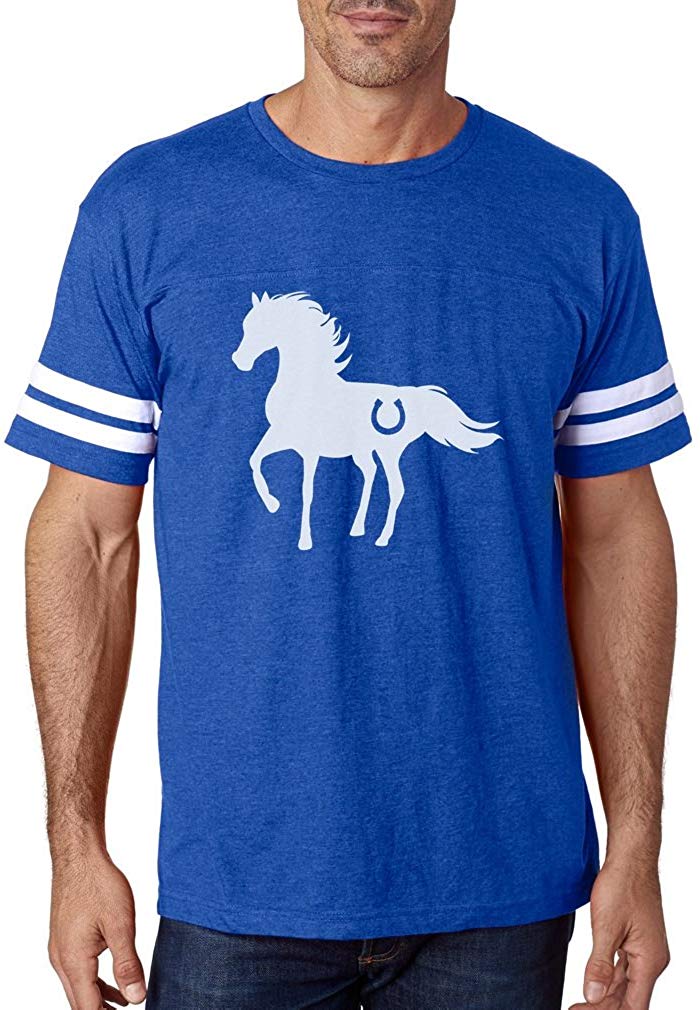 Gift for Horse Lover Love Horses Football Jersey Blue/White T-Shirts