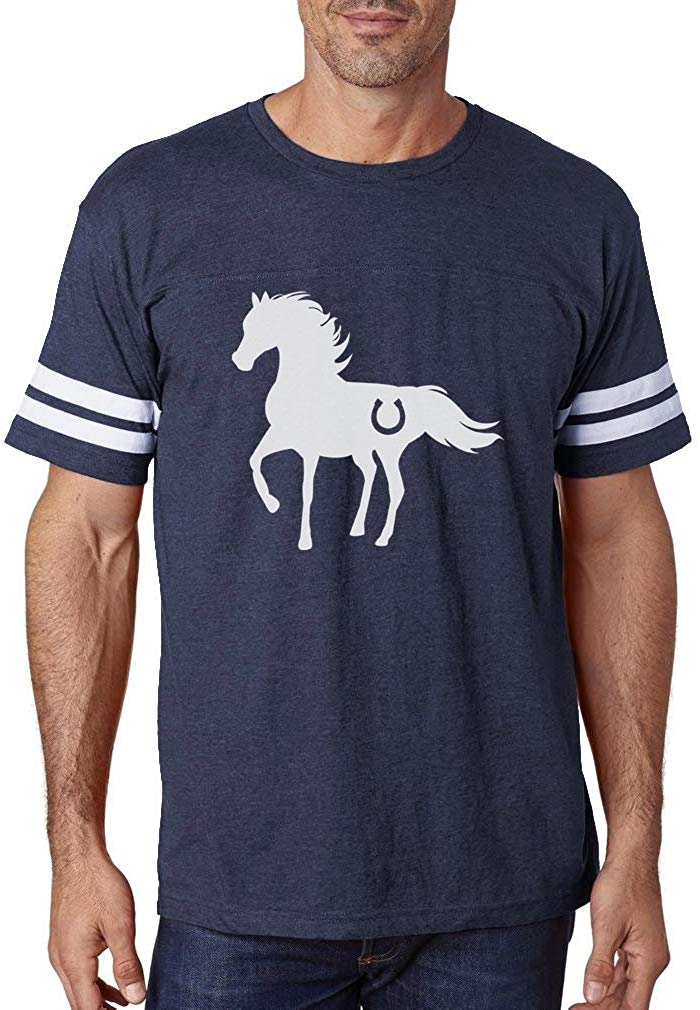 Gift for Horse Lover Love Horses Football Jersey Navy/White T-Shirts