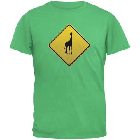 Giraffe Crossing Sign Irish Adult Green T-Shirts