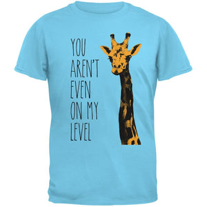 Giraffe On My Level Pop Art Sky Adult Blue T-Shirts