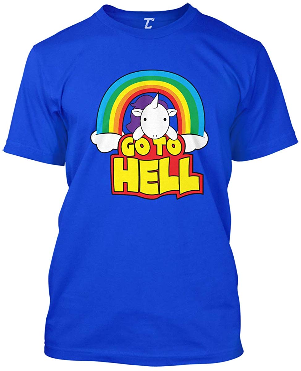 Go to Hell-Funny Unicorn Magical Men's Royal T-Shirts