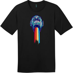 Gorilla Puking Rainbows Black T-Shirts