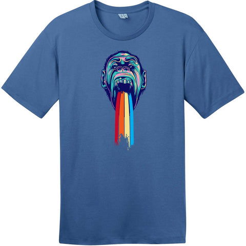 Gorilla Puking Rainbows Blue T-Shirts