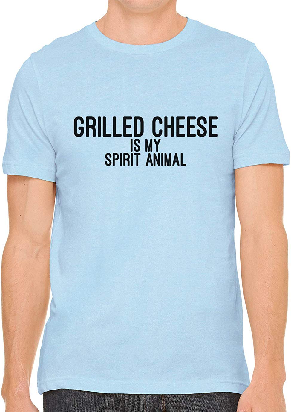 Grilled Cheese is My Spirit Animal Cotton Crewneck Blue T-Shirts