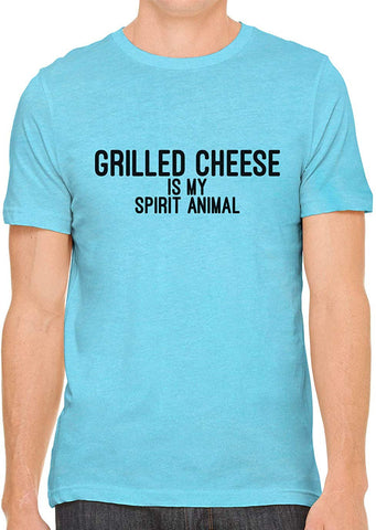 Grilled Cheese is My Spirit Animal Cotton Crewneck Blue T-Shirts