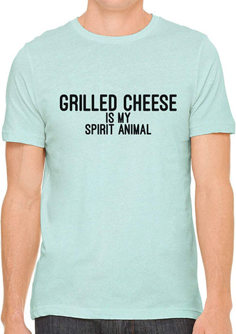 Grilled Cheese is My Spirit Animal Cotton Crewneck Green T-Shirts