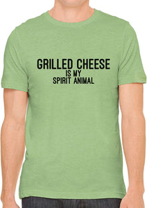 Grilled Cheese is My Spirit Animal Cotton Crewneck Green T-Shirts