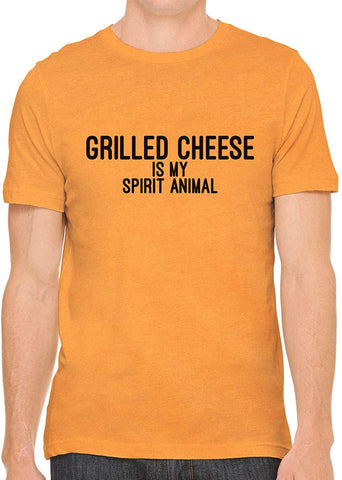 Grilled Cheese is My Spirit Animal Cotton Crewneck Orange T-Shirts