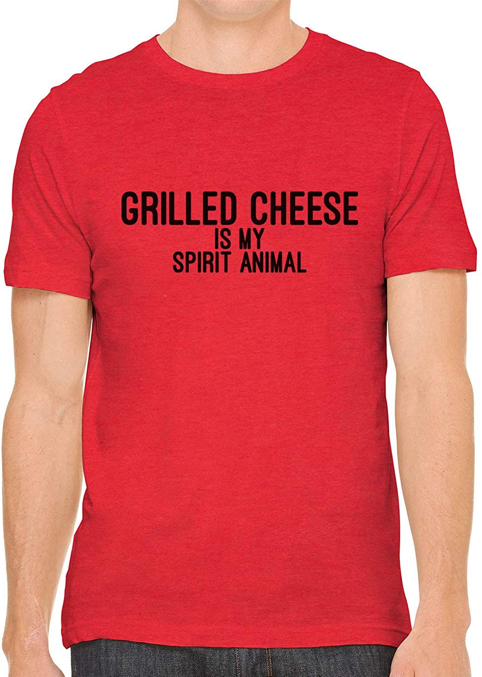 Grilled Cheese is My Spirit Animal Cotton Crewneck Red T-Shirts