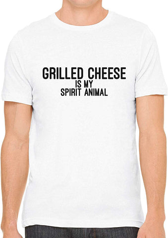 Grilled Cheese is My Spirit Animal Cotton Crewneck White T-Shirts