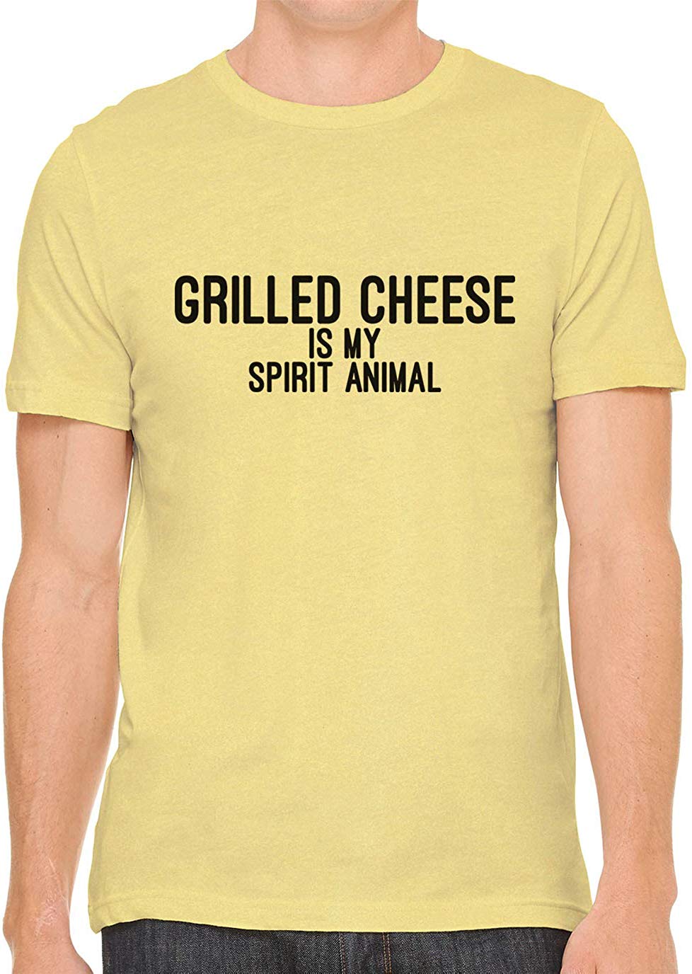 Grilled Cheese is My Spirit Animal Cotton Crewneck Yellow T-Shirts