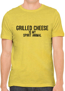 Grilled Cheese is My Spirit Animal Cotton Crewneck Yellow T-Shirts