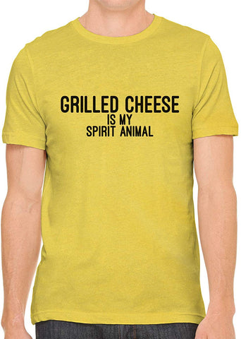 Grilled Cheese is My Spirit Animal Cotton Crewneck Yellow T-Shirts