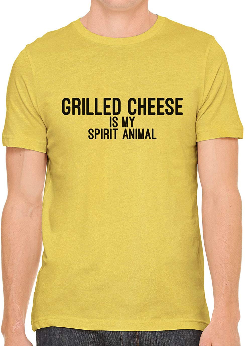 Grilled Cheese is My Spirit Animal Cotton Crewneck Yellow T-Shirts