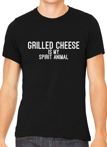 Grilled Cheese is My Spirit Animal Cotton Men Black T-Shirts