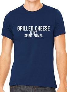 Grilled Cheese is My Spirit Animal Cotton Men Blue T-Shirts