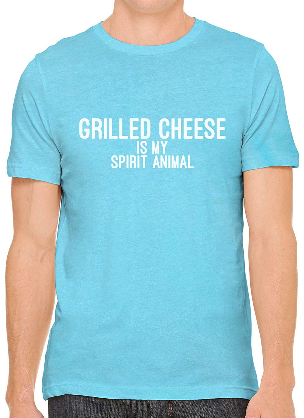 Grilled Cheese is My Spirit Animal Cotton Men Blue T-Shirts