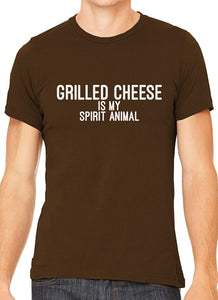 Grilled Cheese is My Spirit Animal Cotton Men Brown T-Shirts