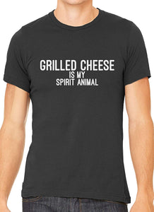 Grilled Cheese is My Spirit Animal Cotton Men Gray T-Shirts