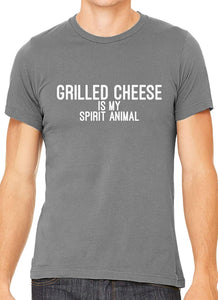 Grilled Cheese is My Spirit Animal Cotton Men Gray T-Shirts