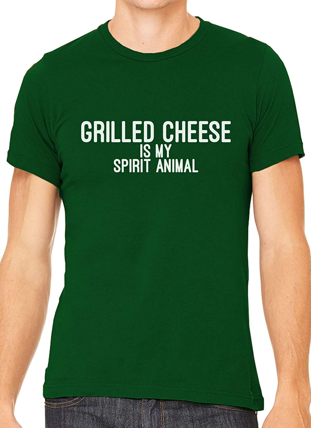 Grilled Cheese is My Spirit Animal Cotton Men Green T-Shirts