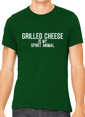 Grilled Cheese is My Spirit Animal Cotton Men Green T-Shirts