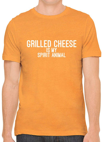 Grilled Cheese is My Spirit Animal Cotton Men Orange T-Shirts