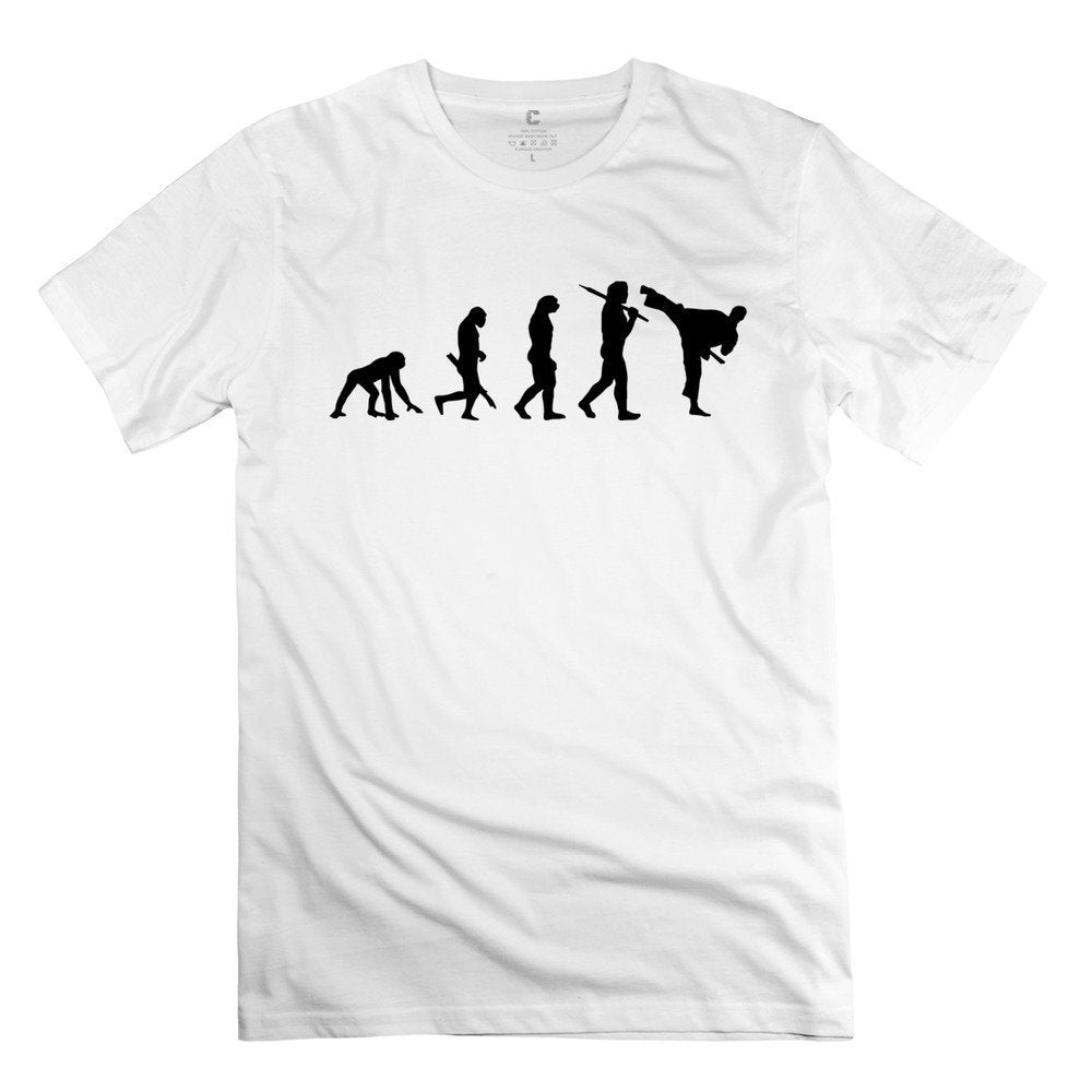 HD-Print Men's Evolution Karate DeepHeather White T-Shirts