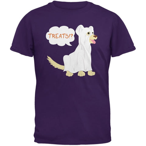 Halloween Ghost Treats Dog Adult Purple T-Shirts