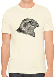 Hawk Profile Drawing Cotton Crewneck Unisex Nature T-Shirts