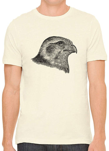 Hawk Profile Drawing Cotton Crewneck Unisex Nature T-Shirts