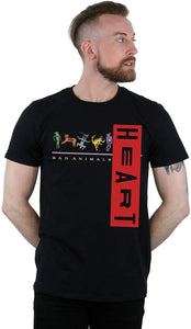 Heart Men's Bad Animals Black T-Shirts