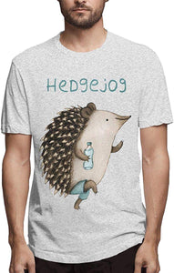 Hedgehog Men's Fashion Short Sleeve Gray Gray T-Shirts