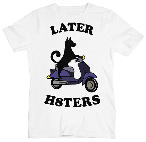 Hilariou ater Dog Riding A Motoroller Men's White T-Shirts