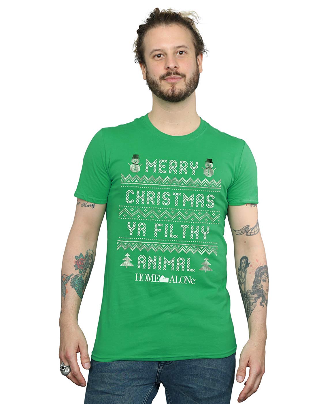 Home Alone Men's Filthy Animal Knit Style Green T-Shirts