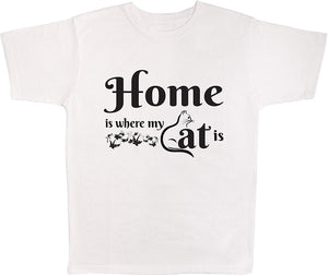 Home is Where My Cat is White T-Shirts