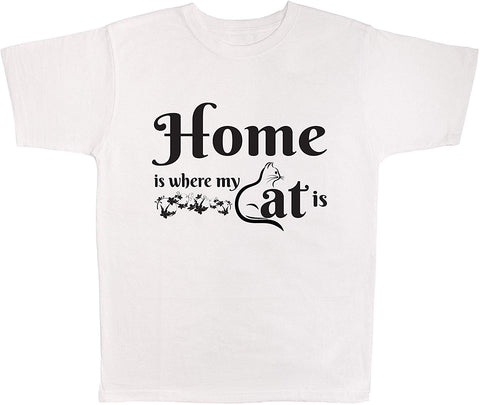 Home is Where My Cat is White T-Shirts